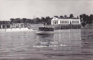 Wisconsin Dells Lower Dells Dam &  POwer House Real Photo RPPC