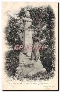 Old Postcard Cherbourg Statue Millet Public Garden
