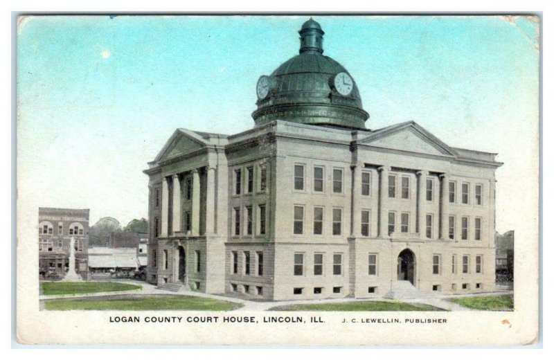 LINCOLN, IL Illinois  ~ Logan County COURT HOUSE 1912 Postcard