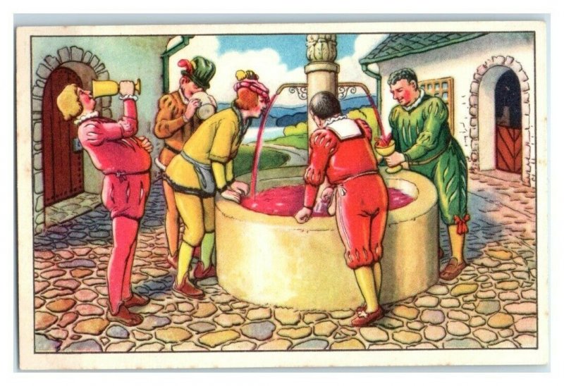 Miracle Fountain, Schlaraffenland, Echte Wagner German Trade Card *VT31R