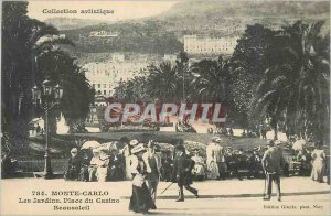 Old Postcard Monte Carlo Casino Gardens Place Beausoleil