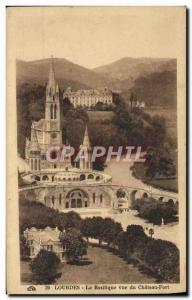 CPA Lourdes La Basilique Vue Du chateau fort