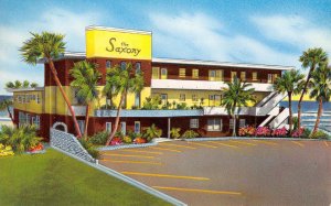 Daytona Beach, Florida SAXONY APARTMENT MOTEL Roadside 1950s Vintage Postcard