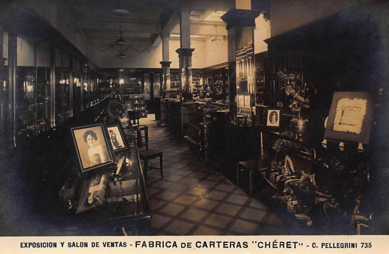 ARGENTINE : exposicion y salon de ventas, fabrica de carteras cheret C. Pel...