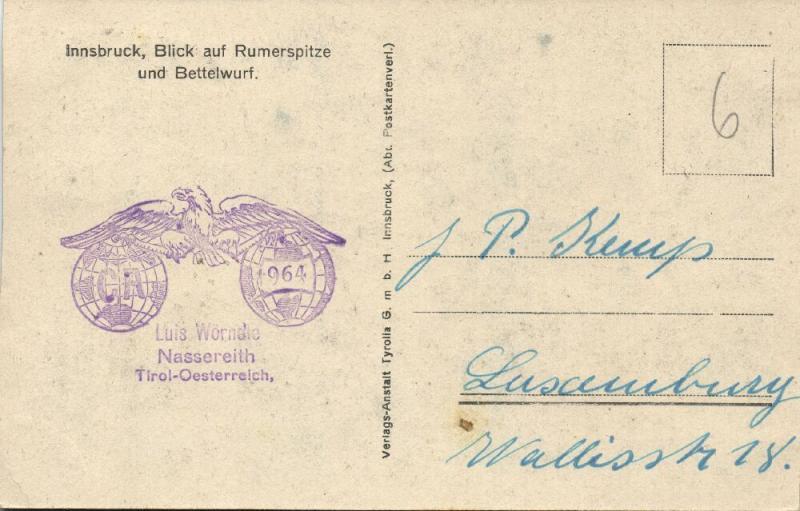 austria, INNSBRUCK, Blick auf Rumerspitze und Bettelwurf (1924) Stamp