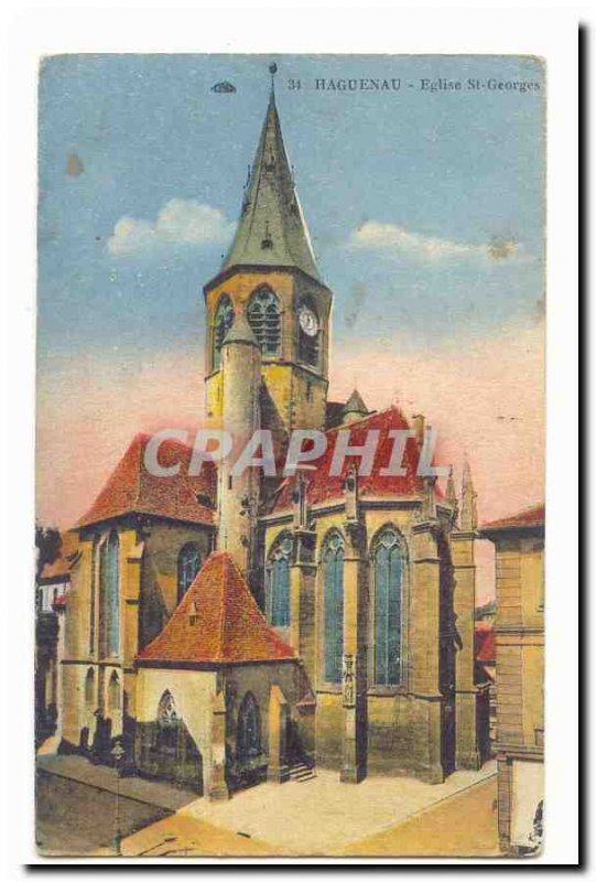 Haguenau Old Postcard St Georges Church