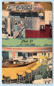 BUFFALO, New York NY ~ DiGiulio's CLUB 31 Bar & Kitchen c1940s Linen Postcard