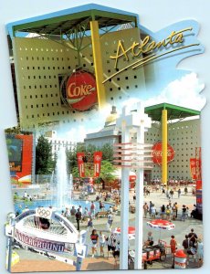 ATLANTA, Georgia GA ~ Die Cut Original WORLD OF COCA COLA approx 6x9 Postcard