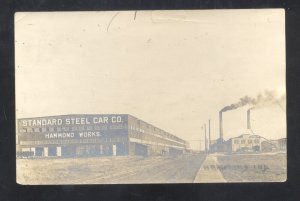 RPPC HAMMOND INDIANA STANDARD STEEL CAR FACTORY VINTAGE REAL PHOTO POSTCARD