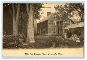 c1910 The Old Warner Place, Pepperell Massachusetts MA Antique Postcard