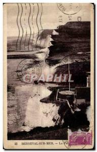 Old Postcard Berneval On Sea Cliff