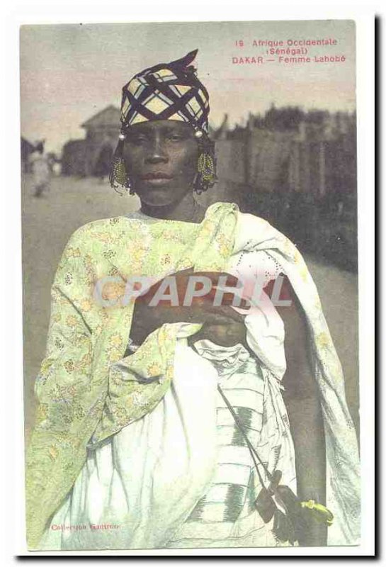 West Africa (Senegal) Postcard Old Woman Dakar Lahobe