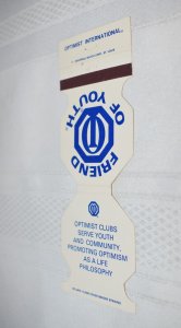 Optimist International Creed Rear Strike Matchbook Cover