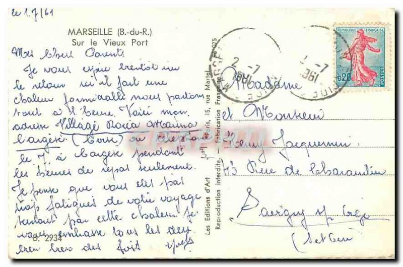 Old Postcard Marseille B R On the port Heavens