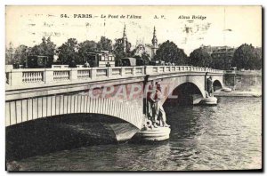 Old Postcard From Paris Bridge & # 39alma