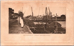 Egypt Alexandria Mahmoudiyah Canal Vintage Postcard 09.36