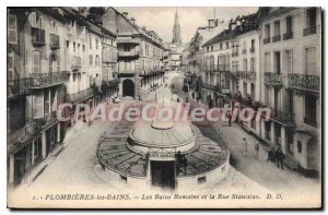 Old Postcard Plombieres Les Bains Les Bains Romains and La Rue Stanislas