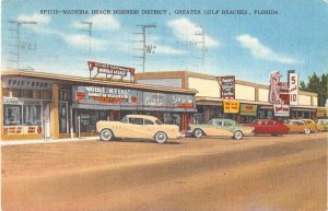 Madeira Beach Florida linen business district vintage pc DD5092