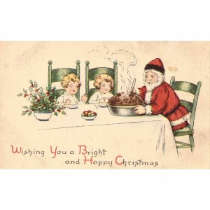 Wishing You A Bright and Happy Christmas - Santa with 2 Children