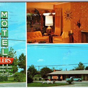 c1950s Bartlesville OK Travelers Motel Midcentury Modern Sign Star Clock PC A232