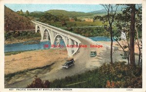 OR, Myrtle Creek, Oregon, Pacific Coast Highway Bridge, Curt Teich No 107819