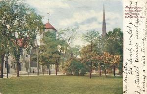 Evanston Illinois~Presbyterian and Baptist Churches~1909 Postcard