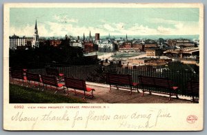 Postcard Providence RI c1902 View from Prospect Terrace Undivided Back