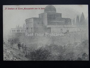 Vésuve Eruzione Del Vesuvio Tour Cimetière & Lave Ecoulement c1906 Rare