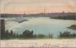 Postcard View of Norristown PA and the Dam 1906