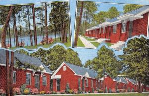 Hattiesburg Mississippi Blue Gables Multiview Linen Antique Postcard K18169