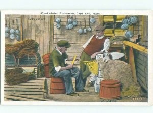 Pre-chrome cape cod LOBSTER FISHERMAN Cape Cod Massachusetts MA AF5731