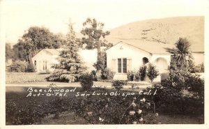 RPPC BEECHWOOD AUT-O-TEL San Luis Obispo, CA Roadside ca 1940s Vintage Postcard