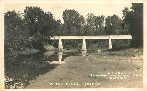 Postcard RPPC Illinois Apple River Bridge US Army Savannah Depot 23-10095