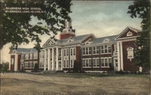 Riverhead Long Island New York NY High School c1930s-40s Postcard