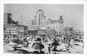 G88/ Long Beach California Postcard RPPC 1949 Bathers The Pike