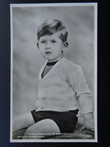 British Royalty H.R.H. THE DUKE OF CORNWALL (Prince Charles) c1950s RP Postcard