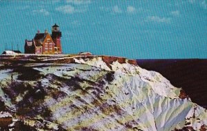 Rhode Island Block Island Southeast Light And Mohegan Bluffs Just After A Feb...