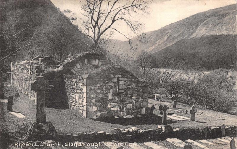 GLENDALOUGH COUNTY WICKLOW IRELAND~RHEFERT CHURCH-LAWRENCE PHOTO POSTCARD