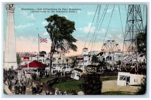 c1910 Attractions in the Dominion Park Montreal Quebec Canada Postcard