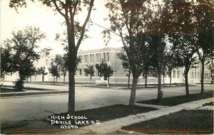 Devil's Lake North Dakota High School 1940s RPPC Photo Postcard 11338