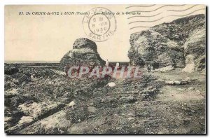 Old Postcard From Life Croix Dion Vendee The Corniche Rocks