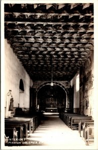 Vtg San Francisco California CA Interior Mission Dolores RPPC Postcard