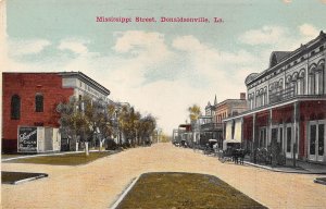 Donaldsonville Louisiana Mississippi St.,  Color Lithograph Vintage PC U8309