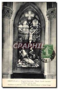 Old Postcard Dreux Chapelle Saint Louis Stained Glass Christ died on the cross