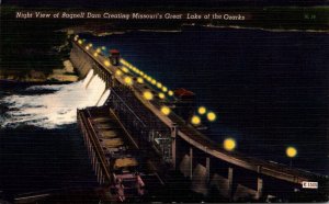 Missouri Lake Of The Ozarks Night View Of Bagnell Dam