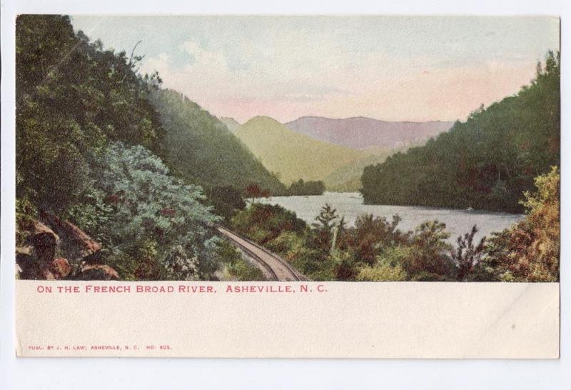 Asheville NC French Broad River UDB J.H. Law c 1907