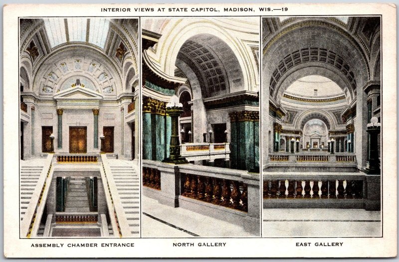 Interior State Capitol Madison Iowa Assembly Chamber Entrance Gallery Postcard