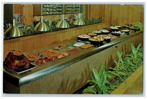 1961 Sweden House Smorgasbord Restaurant Scene Elgin Illinois IL Posted Postcard