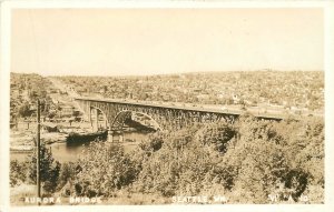 Postcard Washington Seattle 1940s Auora Bridge 23-7919