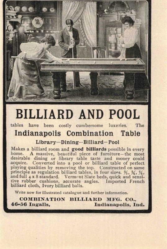 1903 Holster Carbine Stock Billiards Table Mfg. Co. Original Print Ad 2T1-47